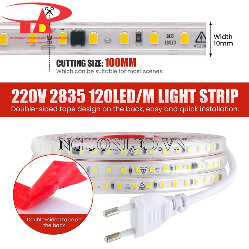 Dây led 220V cuộn 100m trắng