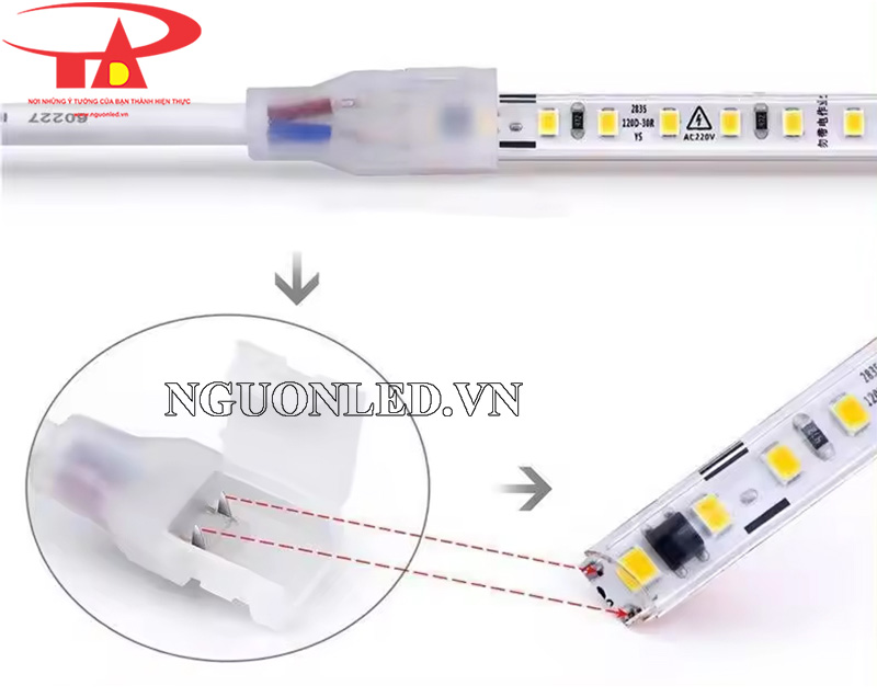 Cách đấu nối led dây 220V loại tốt