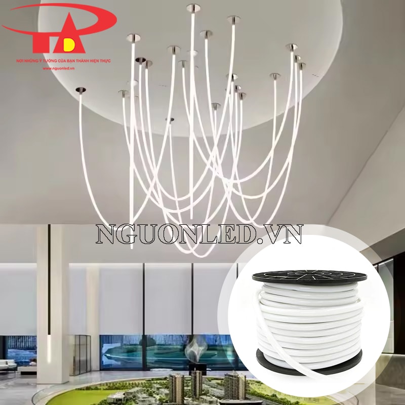 Đèn led dây neon flex tròn 220v dùng trong nhà