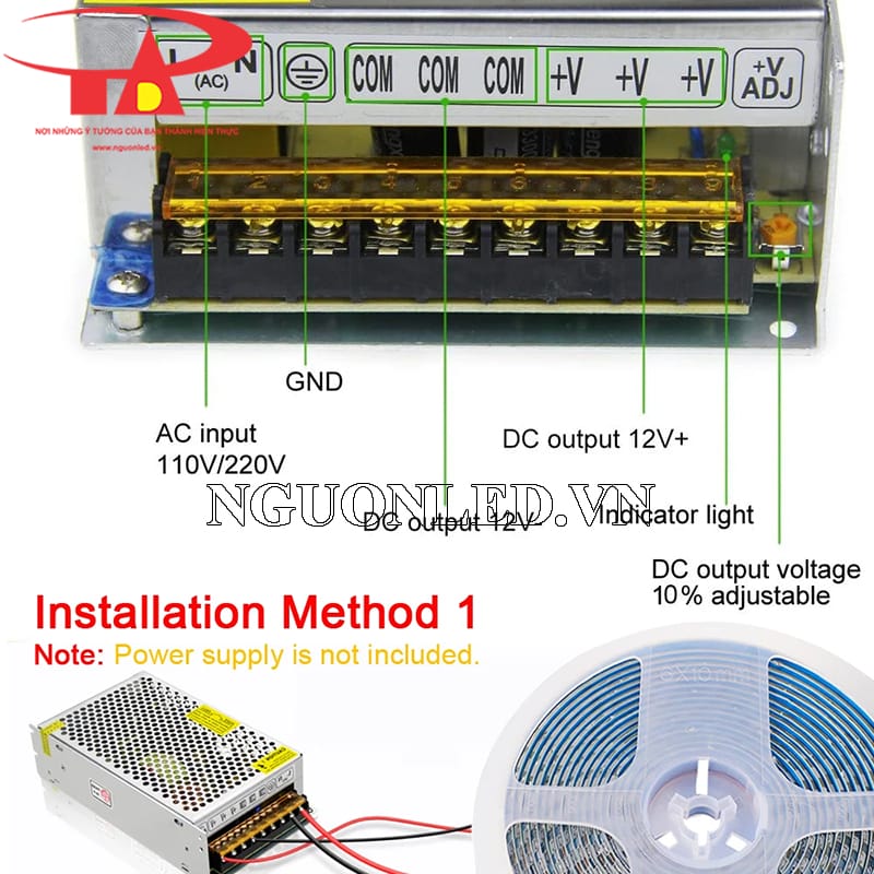 Hướng dẫn đấu nối led dây dán 12v