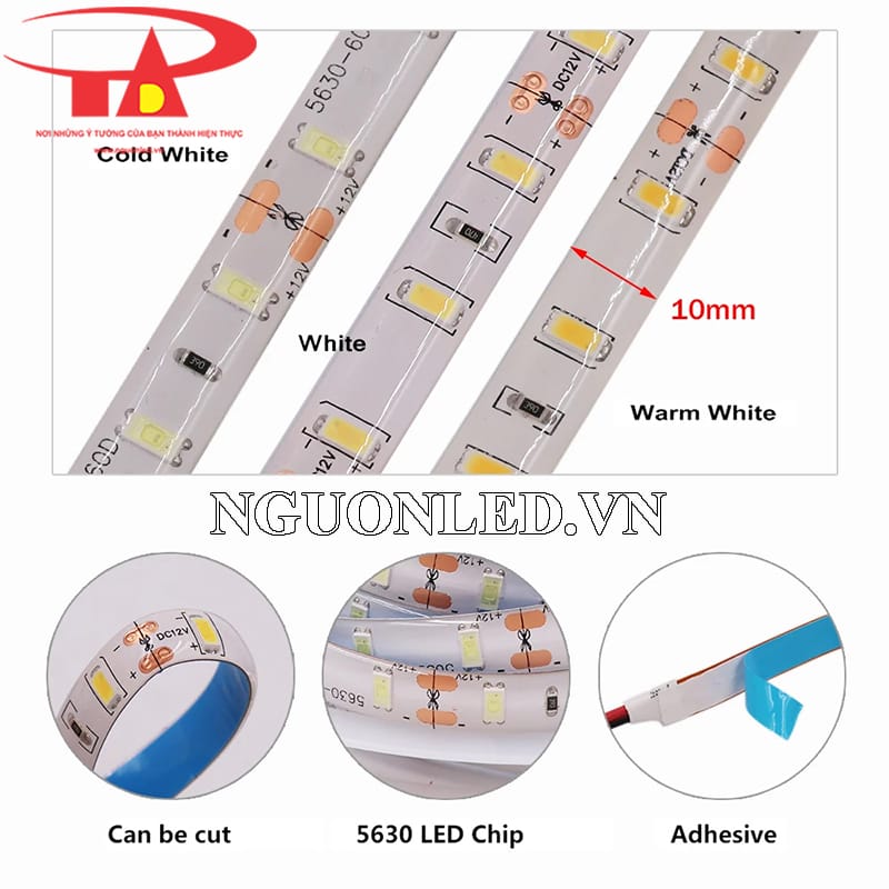 Dây led dán 12v 5630 có keo ngoài trời