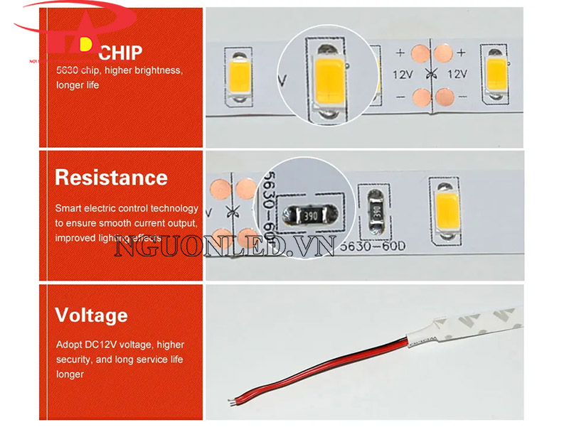 Dây led dán 12v 5630, 5730