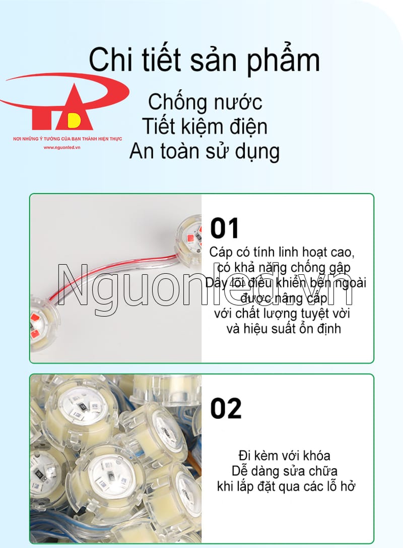 Led bát 20mm màu xanh dương