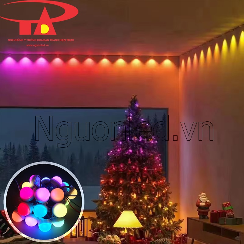 Led full color 12v 30mm dùng để quấn cây thông noel