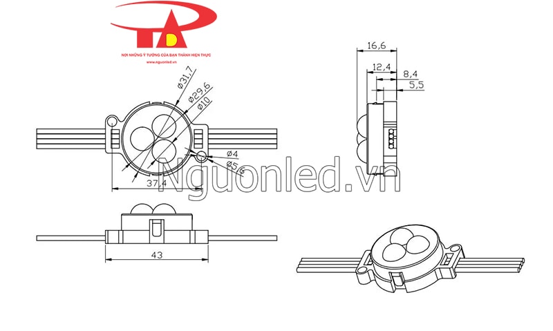 Led bát full color 30mm IC 8206 tự chạy