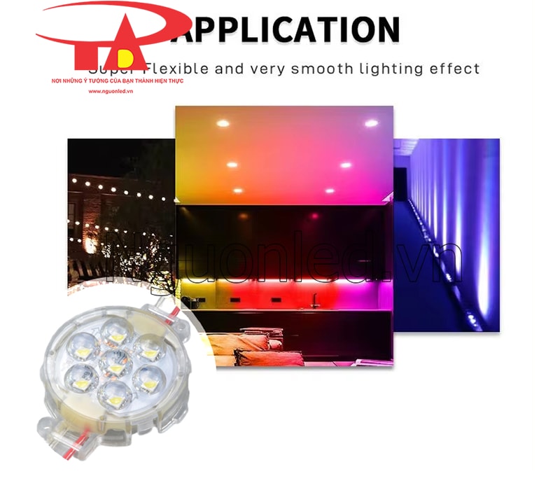 Dây đèn led bát màu trắng, phi 50mm điện áp 24v