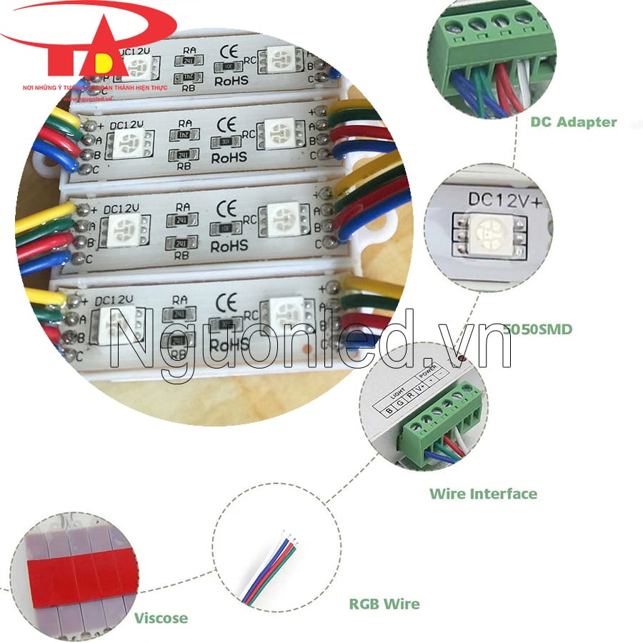 Led module 5050 2 bóng rgb chất lượng cao