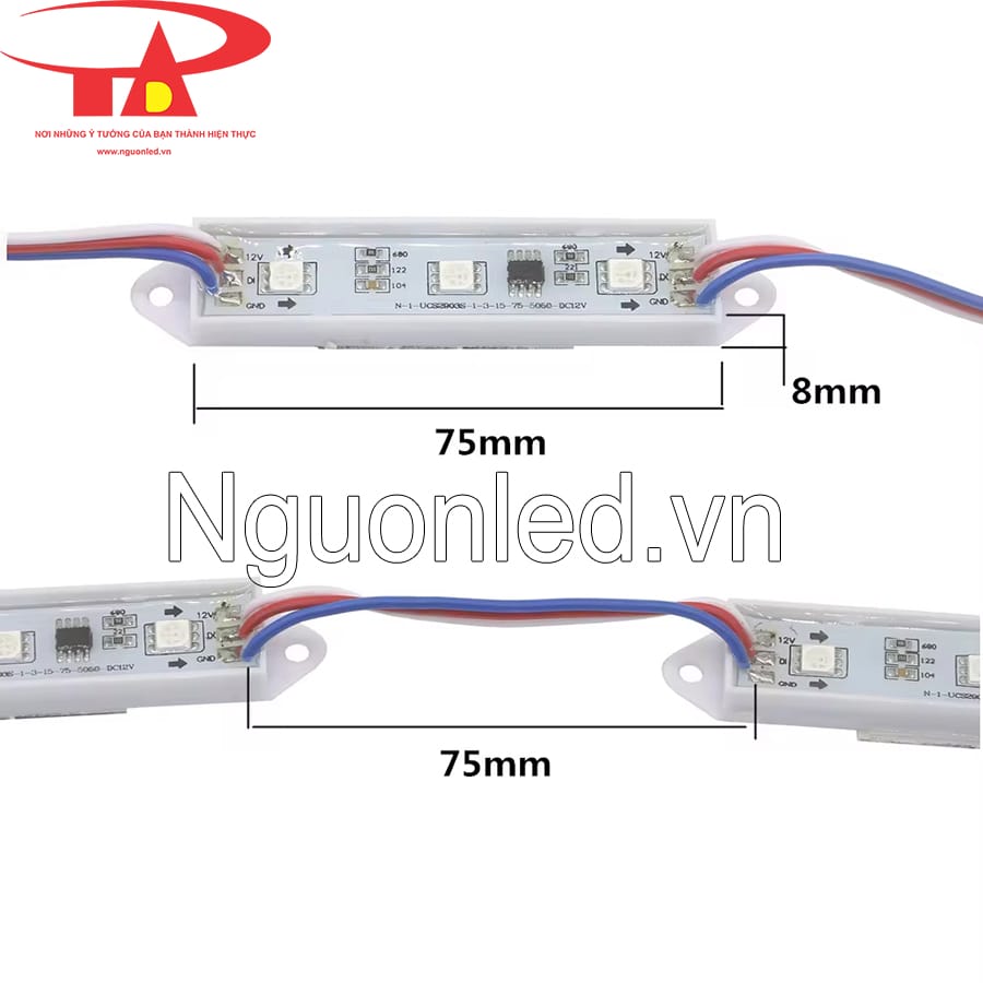 Kích thước led hắt 3 bóng full color