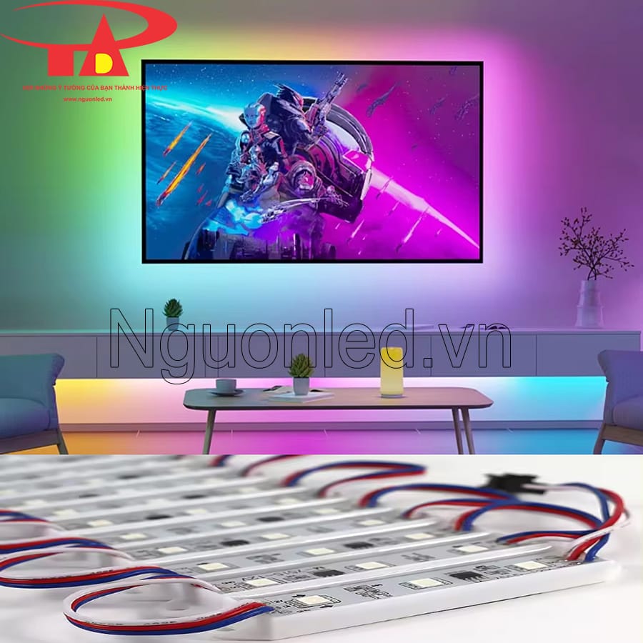 Led hắt 3 bóng full color trang trí phòng khách