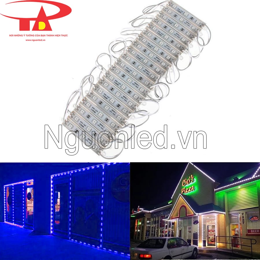 Led hắt 3 bóng 12v màu xanh dương ngoài trời