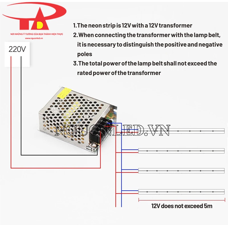 Cách đấu nối led dây silicon 12v