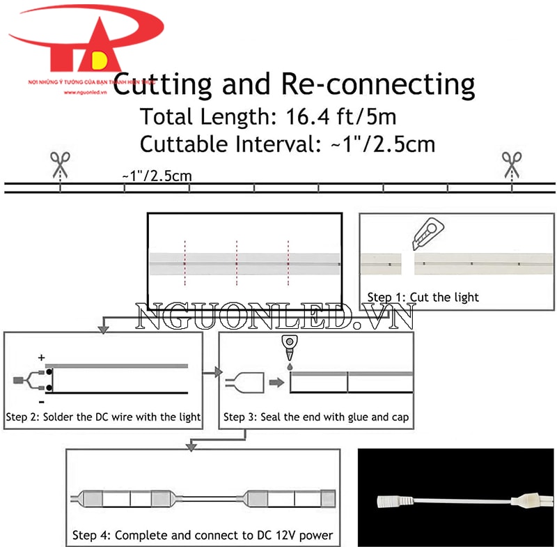 Hướng dẫn đấu nối led dây neon 12v