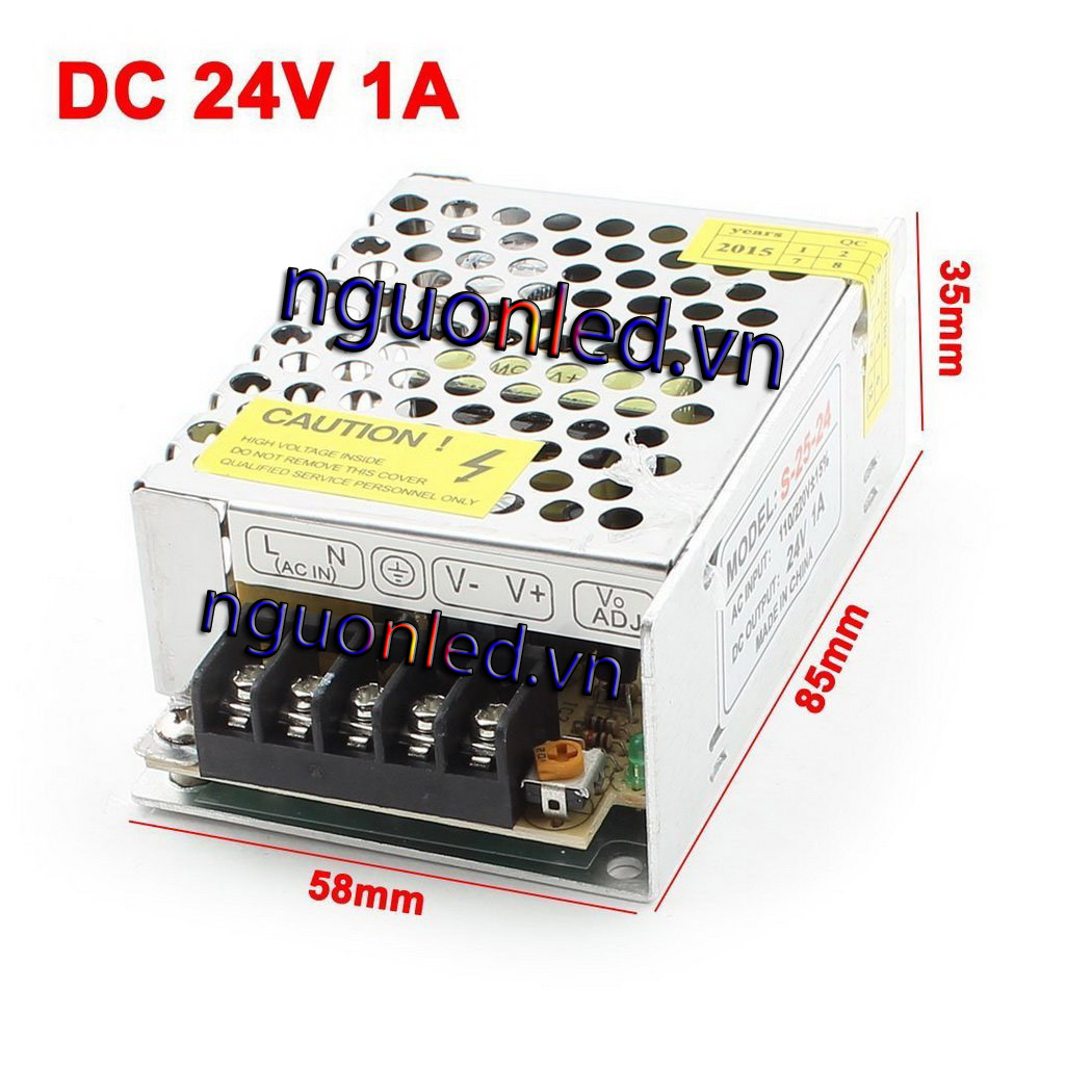 Nguồn tổ ong 24V 1A loại tốt, giá rẻ. chất lượng, đủ ampe, bảo hành 1 năm, nguonled.vn