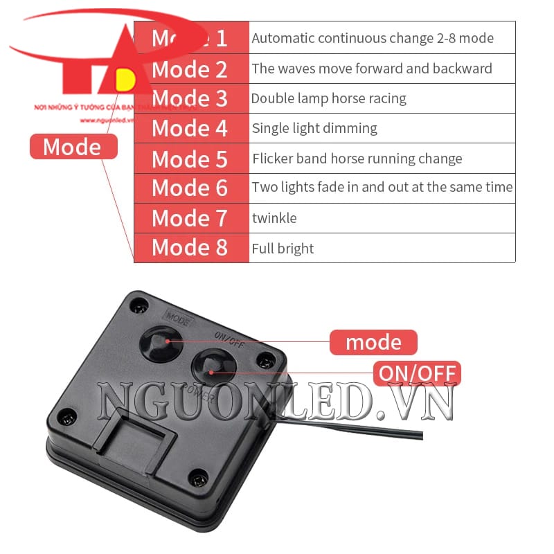 Hướng dẫn thay đổi chế độ dây led hình chim hải âu đủ màu