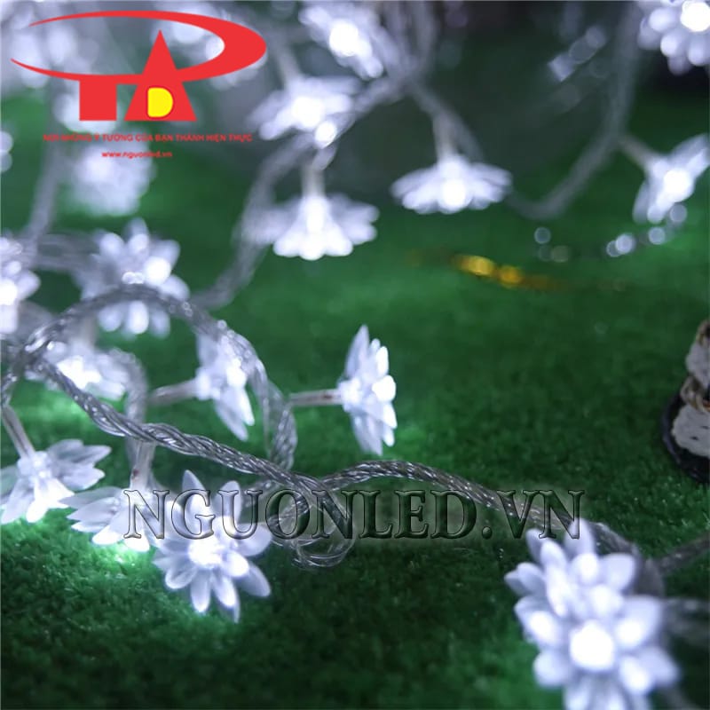 Ảnh led dây hình hoa sen màu trắng loại tốt