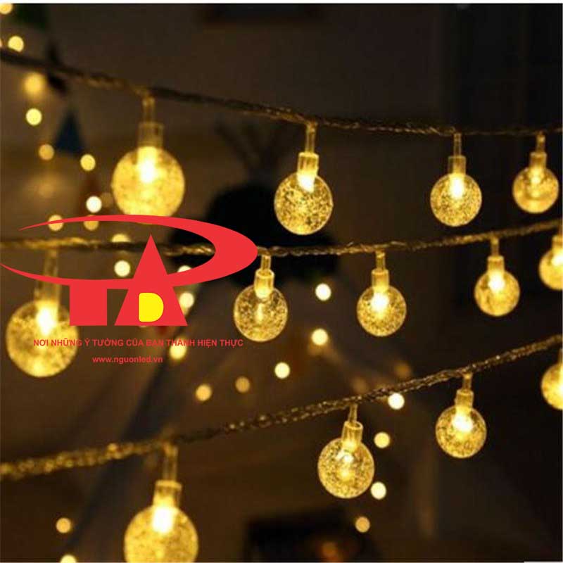 Dây Đèn led chớp bi bọt nước loại tốt dùng trang trí noel, quán cà phê, nhà hàng, khách sạn, giáng sinh, cây thông