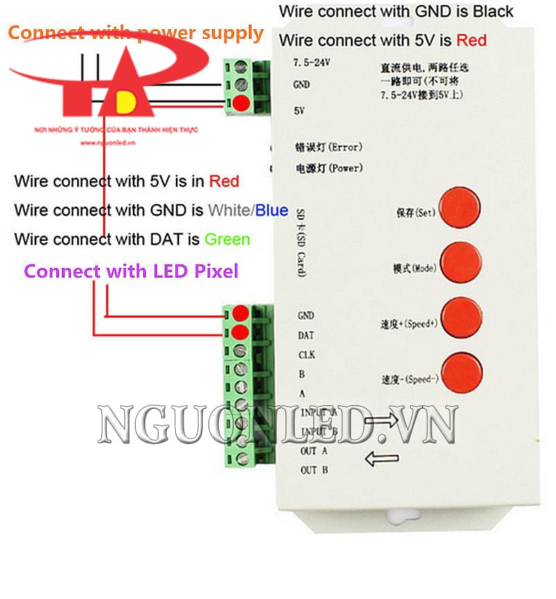 Cách đấu led đúc f8 full 1903