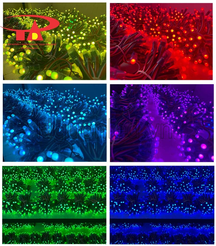 Led đúc f8 đế 12mm full color