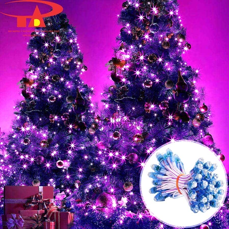 Dây đèn led đúc f7 12v màu tím quấn cây thông noel