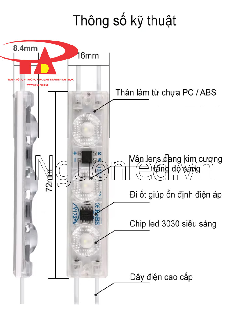 Led hắt 3 bóng 220V dùng ngoài trời