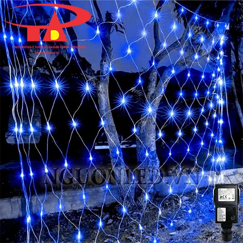 Ứng dụng led rèm lưới 1,5x1,5m màu xanh dương