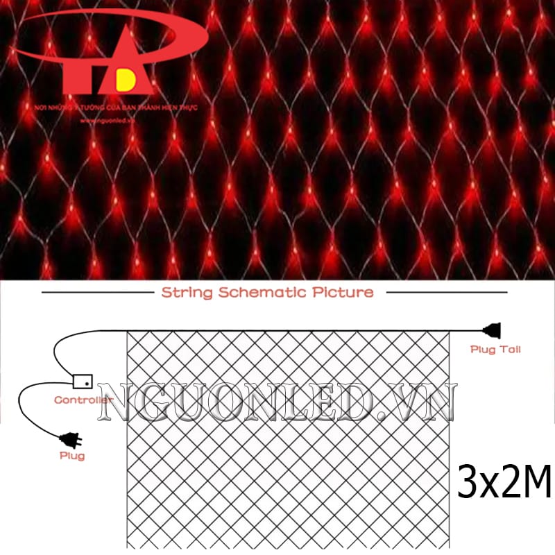 Thông số kích thước led lưới mắt cáo màu đỏ