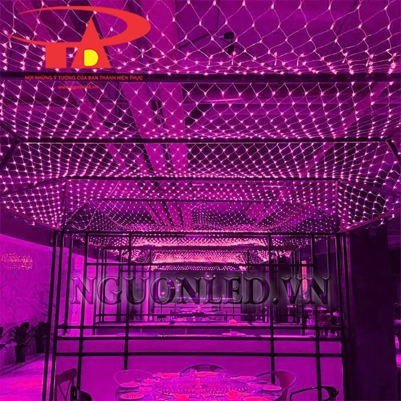 Ảnh led rèm lưới 6x4m màu hồng giá rẻ