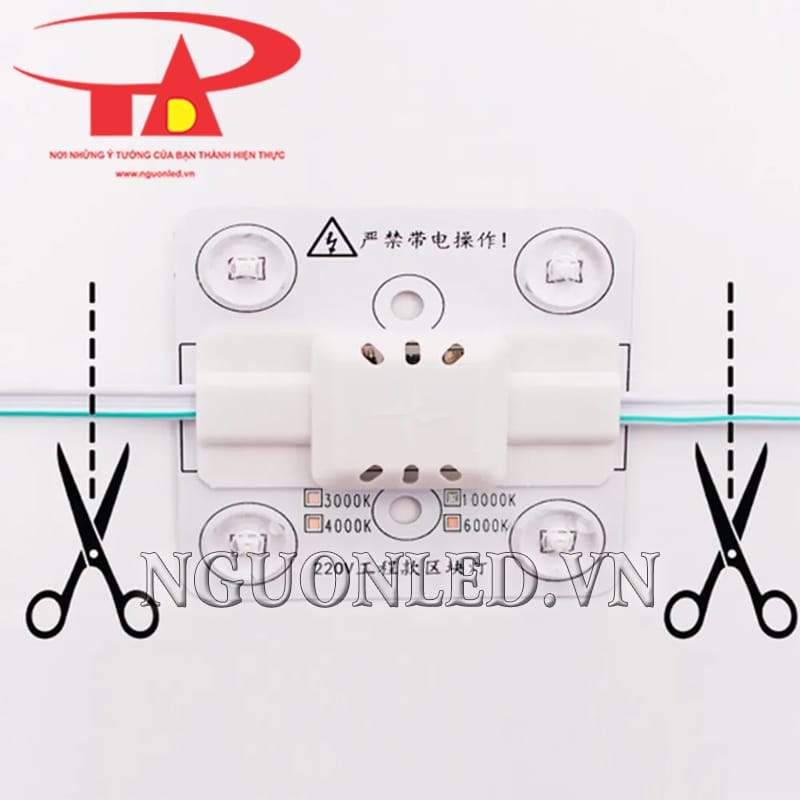 Cách cắt dây led module 4 bóng