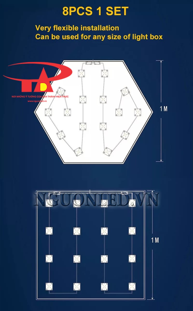 Cách lắp led hắt 4 bóng lên bảng hiệu
