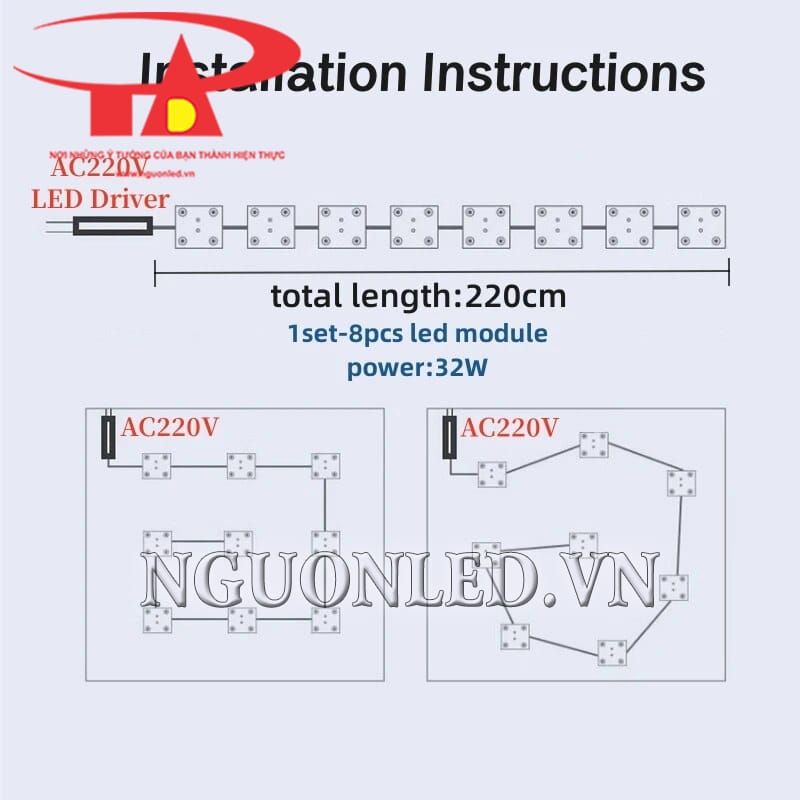 Dây led module 4 bóng 220V