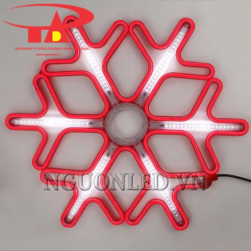 Đèn led neon hình hoa tuyết màu đỏ tại Nha Trang