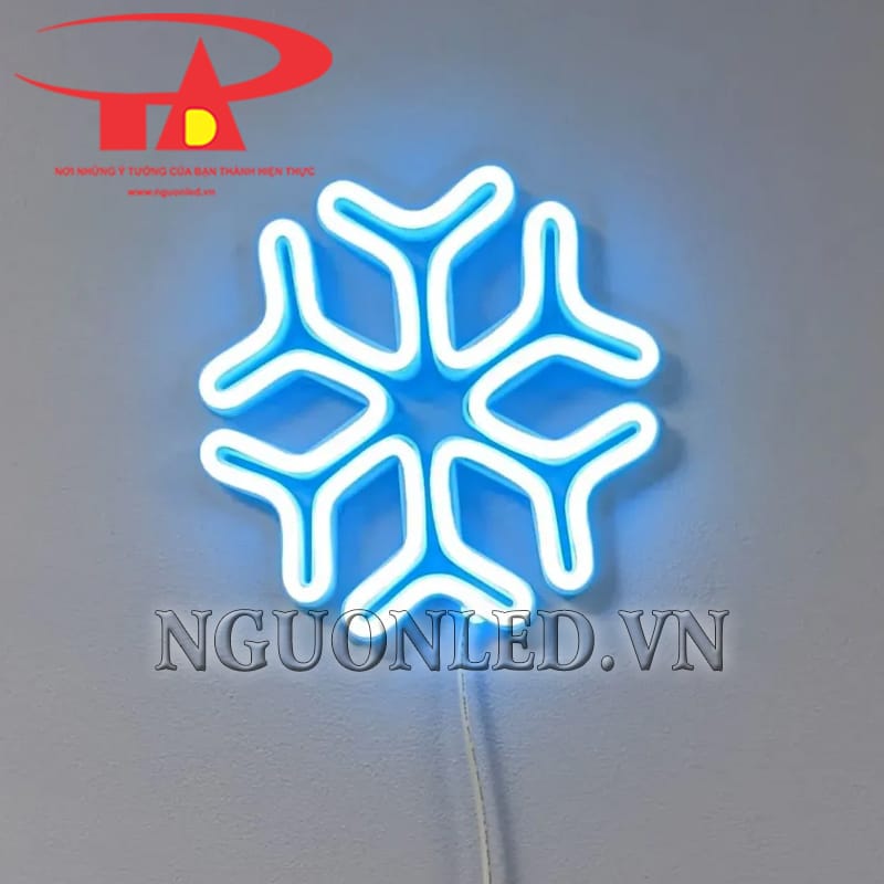 Ứng dụng led neon bông tuyết màu xanh dương tại Sài Gòn