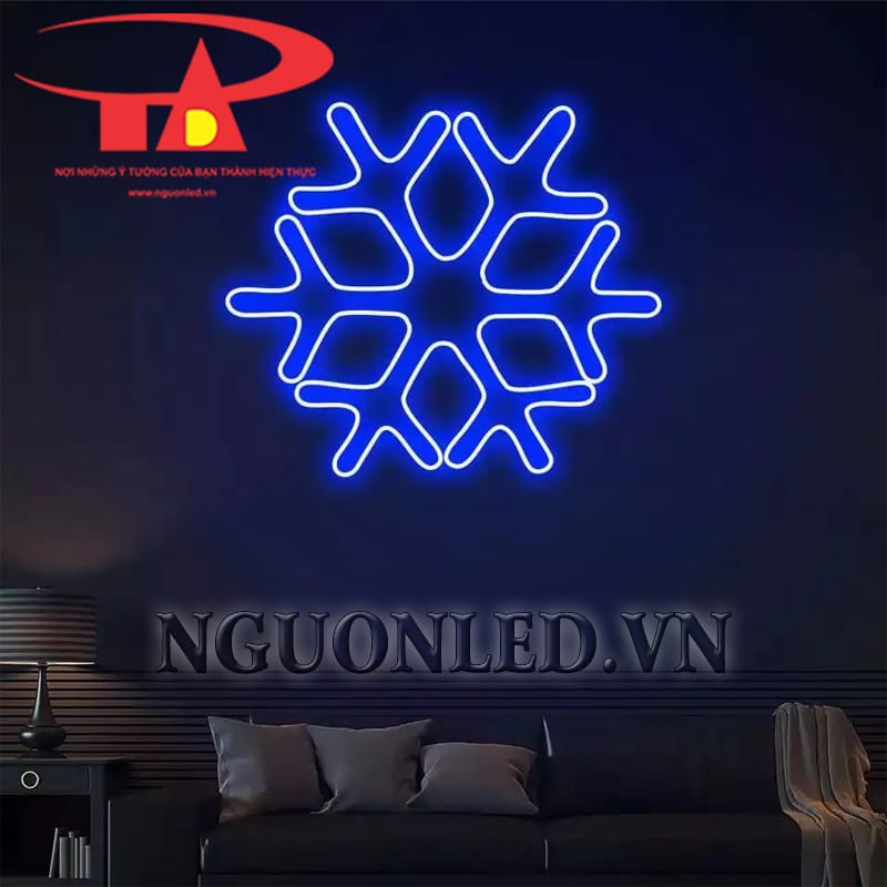 Ứng dụng led neon bông tuyết màu xanh dương