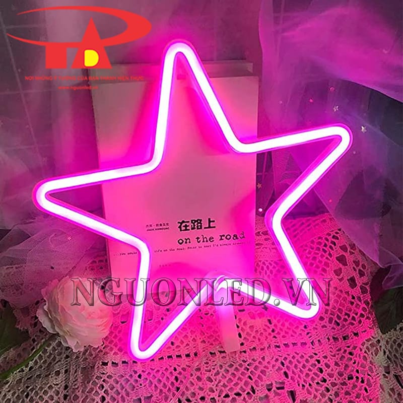 Ảnh led neon sao 5 cánh màu hồng tại TPHCM