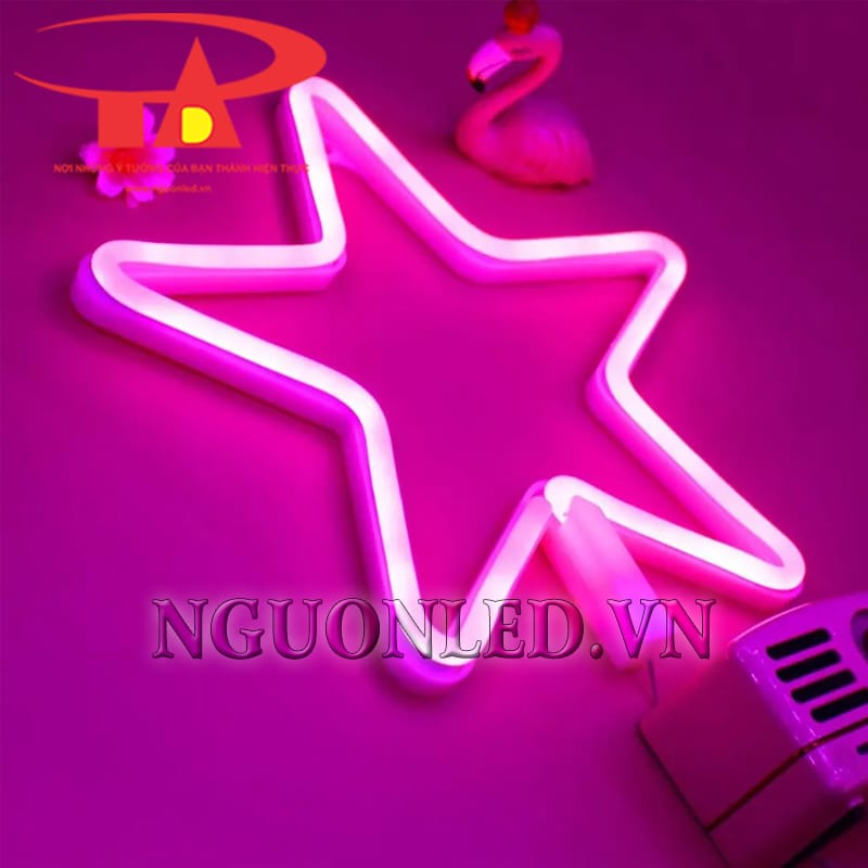 Ứng dụng led neon sao 5 cánh màu hồng tại Hà Nội