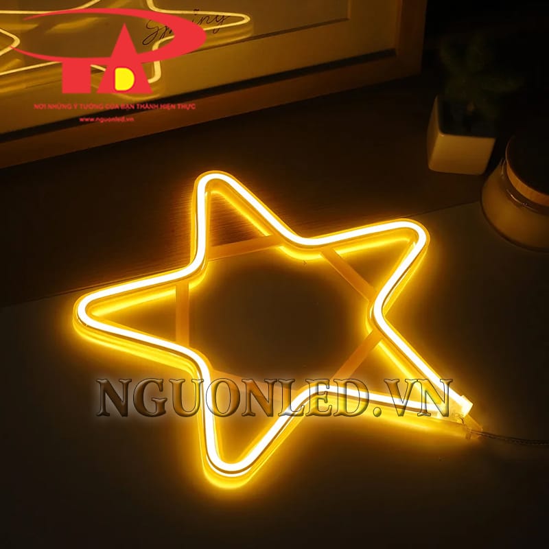 Ảnh led neon ngôi sao màu vàng tại TPHCM