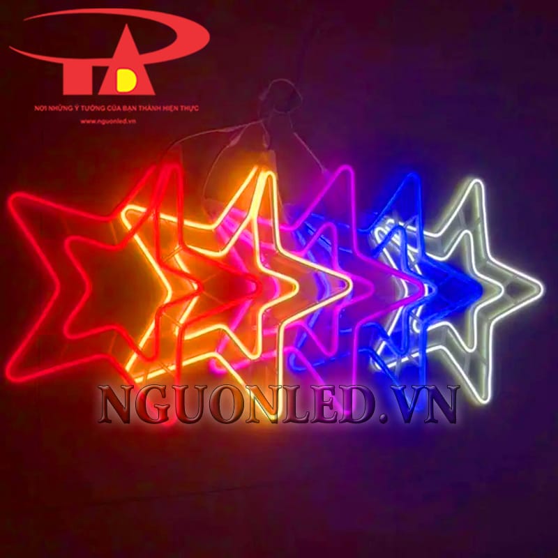 Đèn led sao đôi neon