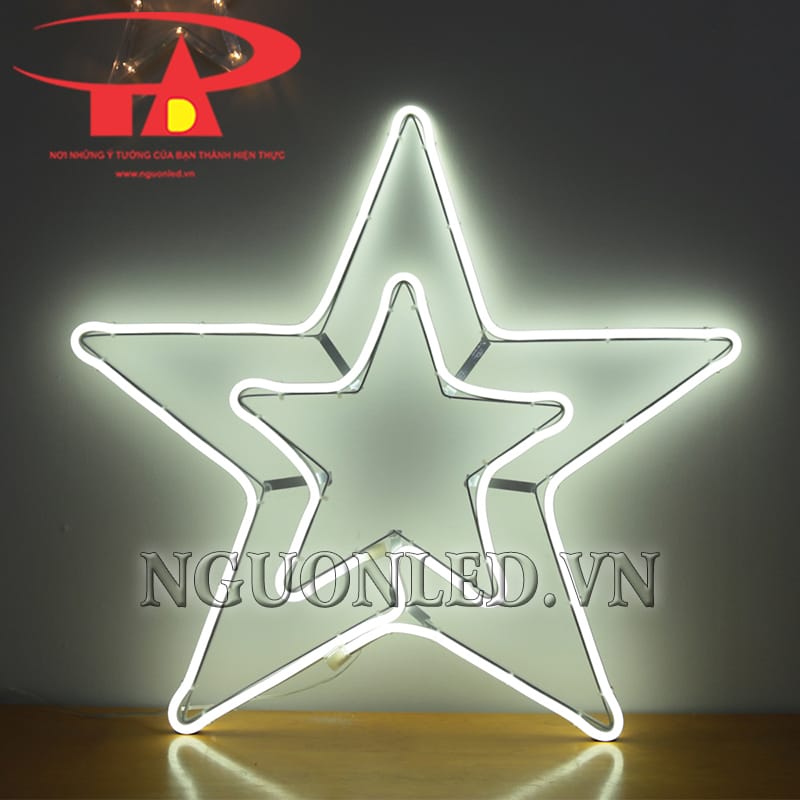 Đèn led neon ngôi sao đôi decor cơ quan