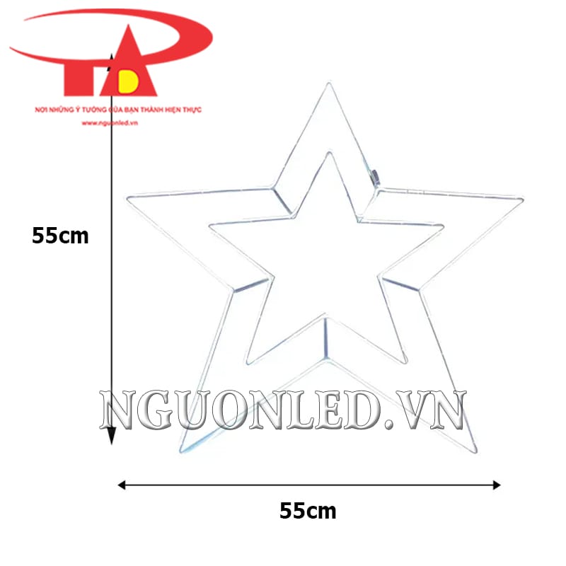 Kích thước led ngôi sao đôi neon màu vàng