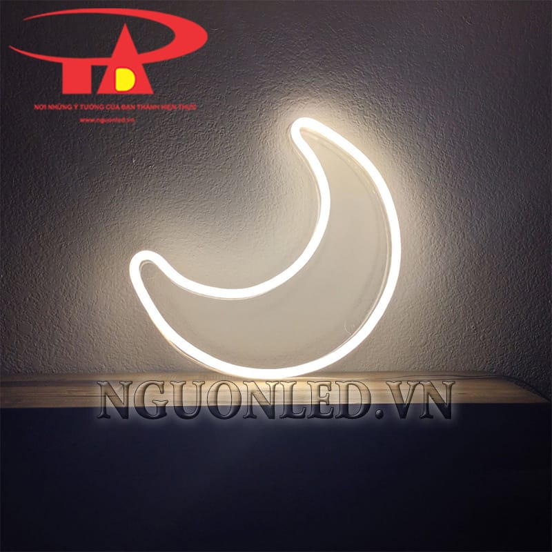 Ứng dụng led hình trăng khuyết neon trang trí cơ quan