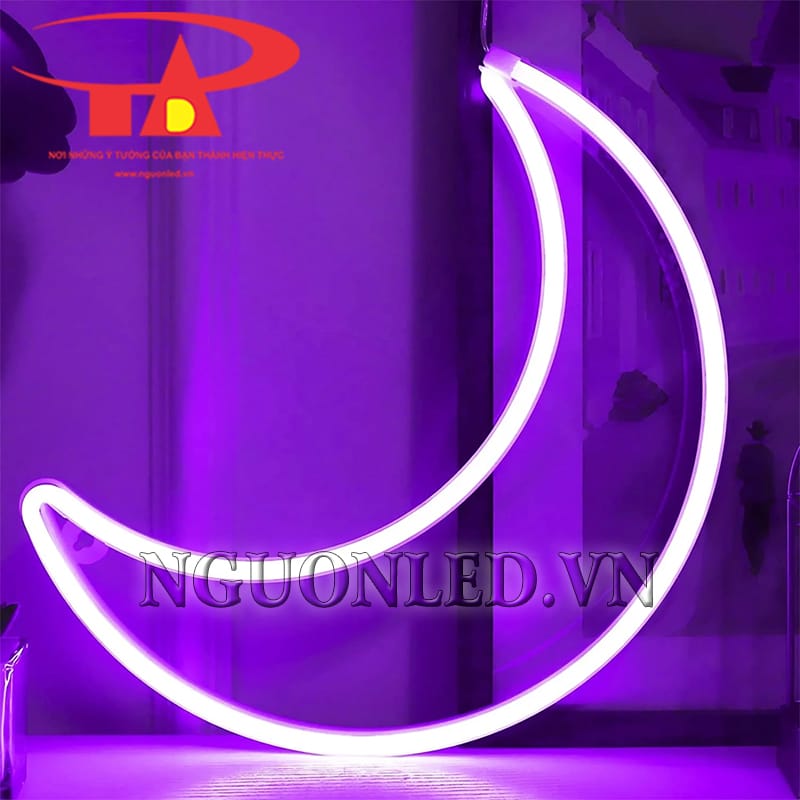 Đèn led trăng khuyết neon màu hồng giá rẻ