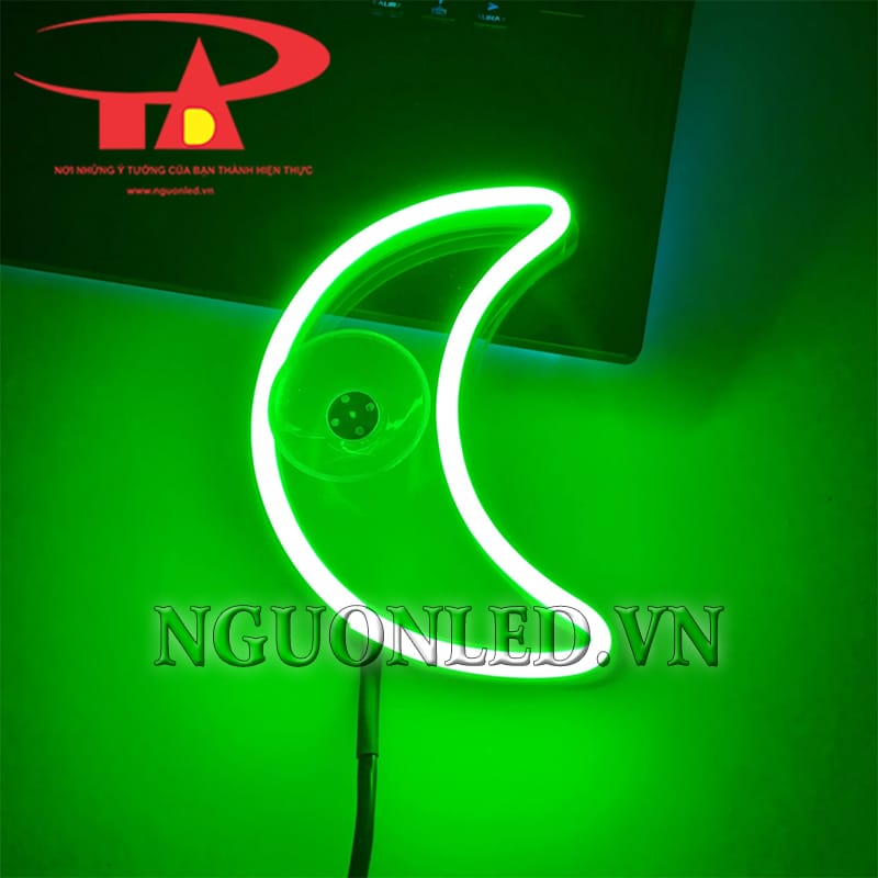 Ảnh ứng dụng led trăng khuyết neon xanh lá