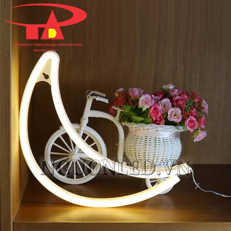 Ảnh led neon trăng khuyết decor văn phòng