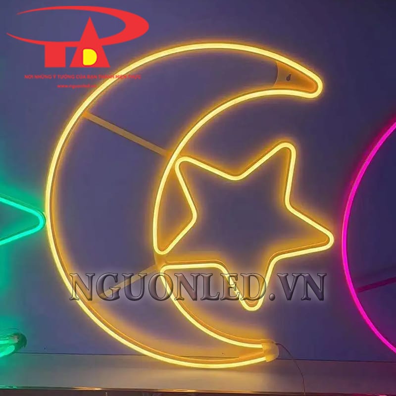 Ảnh led trăng sao dạng neon