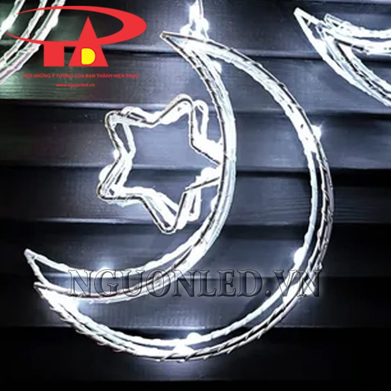 Ứng dụng led hình trăng sao neon màu trắng tại TPHCM