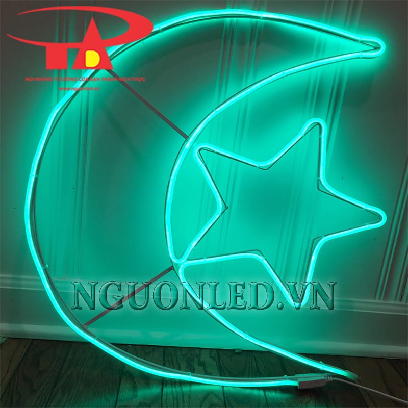 Đèn led trăng sao neon màu xanh lá giá rẻ tại TPHCM