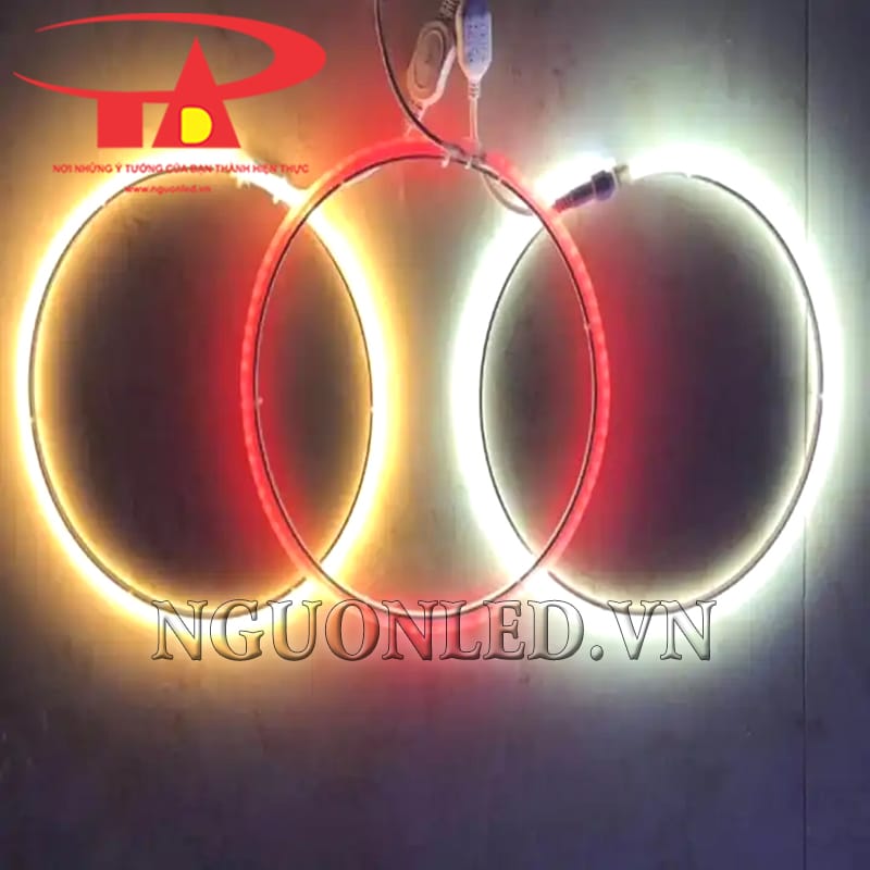 Ảnh led neon vòng tròn trang trí quảng cáo