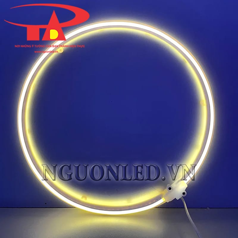 Ảnh vòng tròn đèn led neon màu vàng tại Đà Nẵng