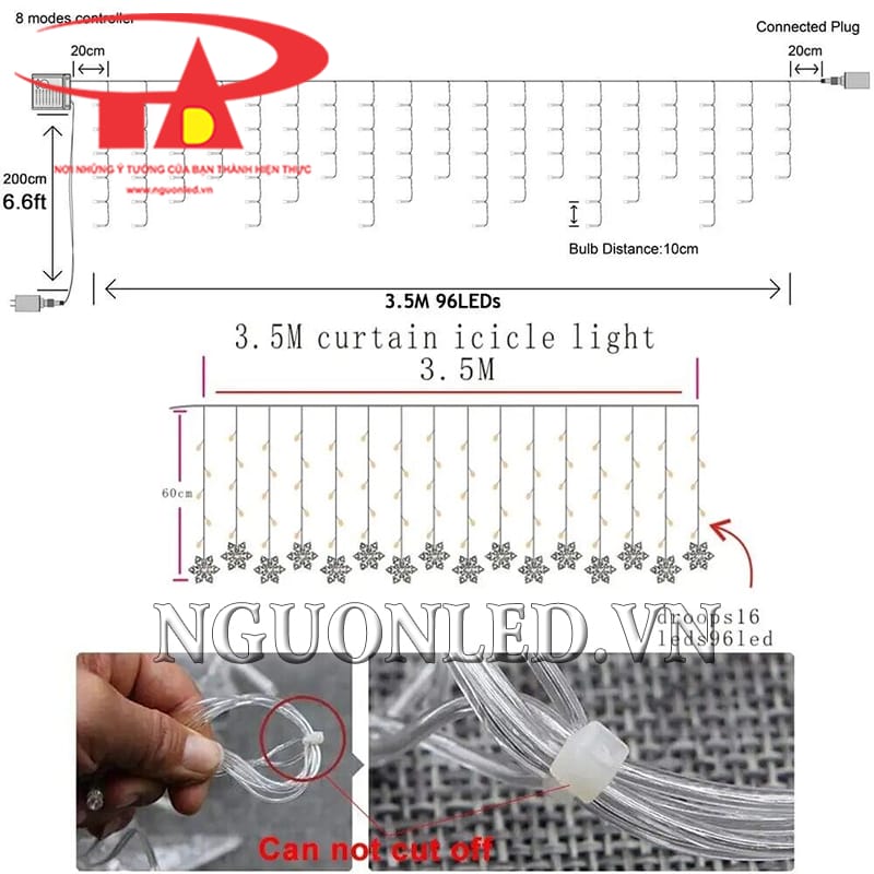 Hướng dẫn về led rèm bông tuyết 4m