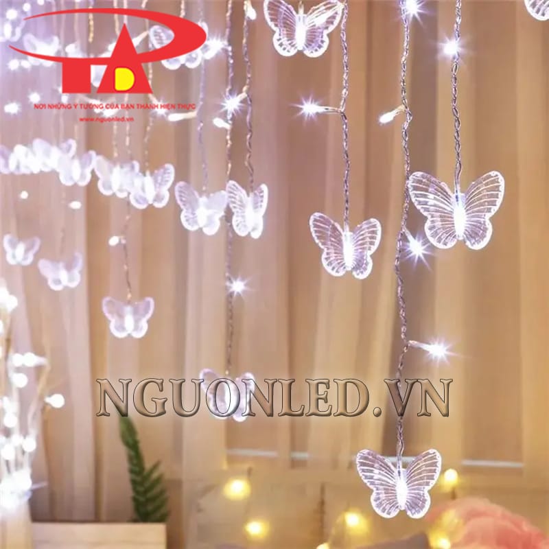 Ảnh led rèm hình bướm 3,5m màu trắng